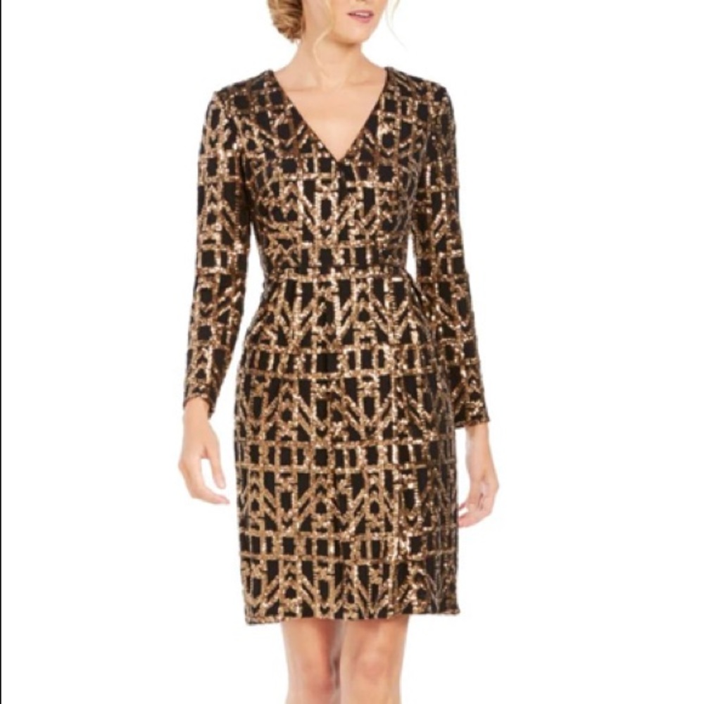 Calvin Klein gold sequined dress size 12